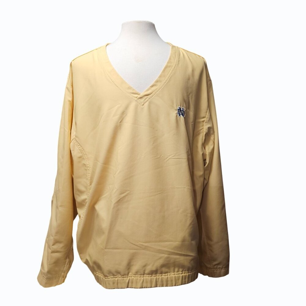 Cutter and Buck Mens CB WindTec Yellow Notre Dame Golf Pullover XXL